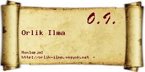 Orlik Ilma névjegykártya